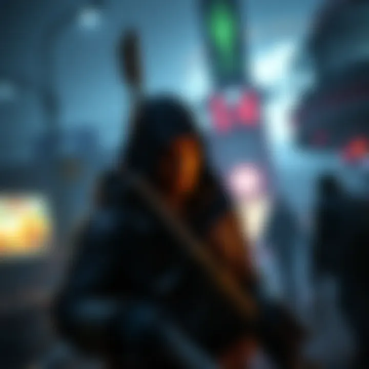 A rebel character exploring a detailed open world, with elements of daily life in a dystopian setting, contrasting with the action of previous Wolfenstein games.