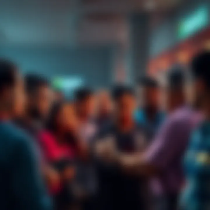 A group of people discussing the conflict between Rebels and Castillo in a public setting, expressing differing opinions and emotions.