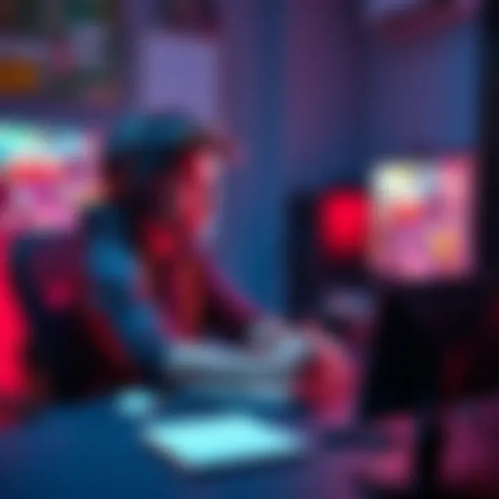 A gamer sitting at a desk, contemplating restarting their game account with a controller and a notebook, looking thoughtful