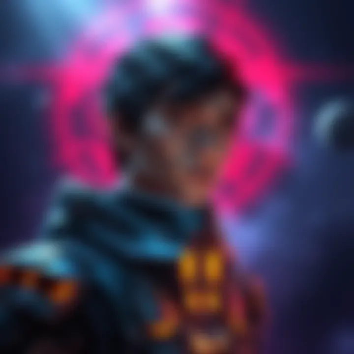 A digital art representation of the male hero from The Expanse: Osiris Reborn, highlighting a new voice actor, with a futuristic space background