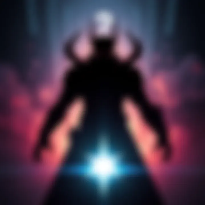 Visual representation of a video game villain being recast, showing a dramatic character silhouette with a question mark symbol above.