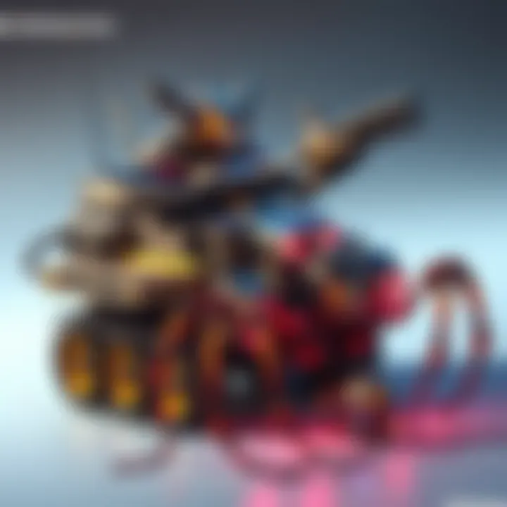 Concept art of the Overwatch character Recluse with a tank design and mini spider robots