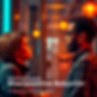 Recognizing Manipulative Behavior A person observing a conversation between two individuals, highlighting nonverbal cues of manipulation in their interaction.