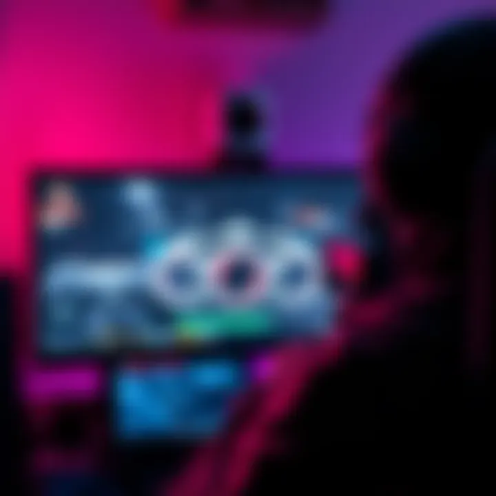 Recording Gameplay Sessions A gamer capturing gameplay on a computer screen with recording software visible