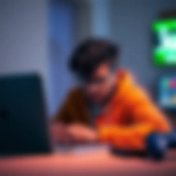 Person on a laptop trying to recover their Xbox Live account with a frustrated expression