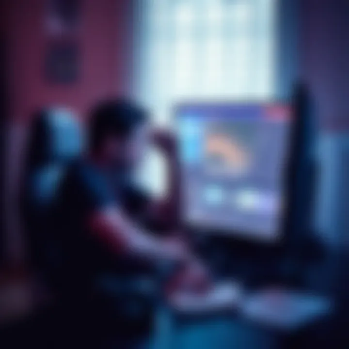 Recovering Playstation Account A person sitting in front of a computer, looking frustrated while attempting to recover their Playstation account. They have a gaming controller beside them and a notepad with scribbled notes on how to recover their password.