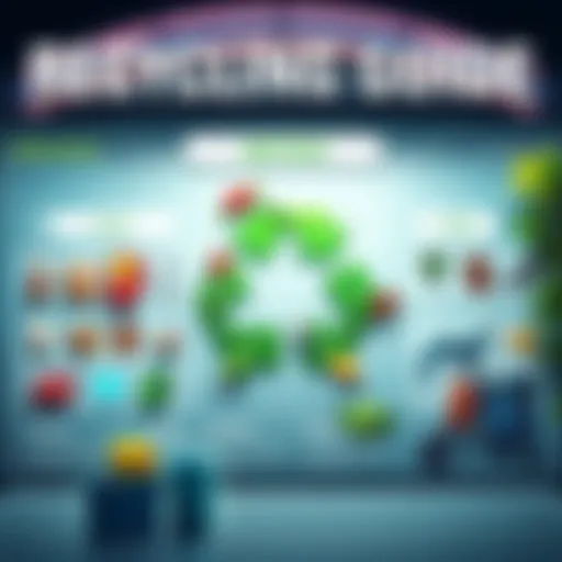 Visual guide showing items to keep or recycle, with clear labels for quests and upgrades