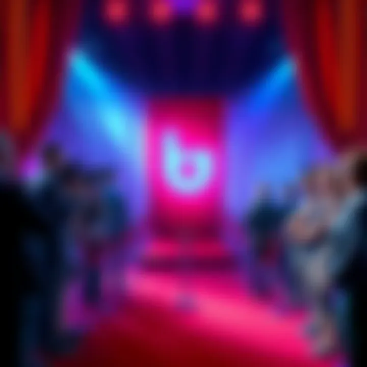 Red Carpet Emote A graphic representation of the red carpet emote, showcasing its vibrant colors and design, surrounded by questioning people.