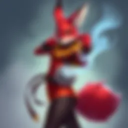 Red Fox Character Illustration An artistic depiction of Red Fox, showcasing her vibrant design and engaging pose while in a fighting stance.