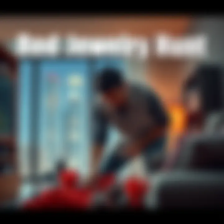 Person digging through a city apartment for red coral jewelry