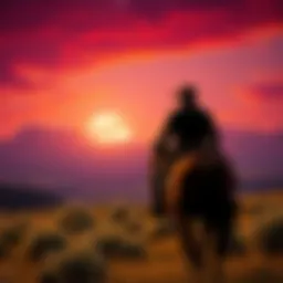 Red Dead Redemption 2 Character A scene from Red Dead Redemption 2 showcasing a cowboy on horseback in a vast landscape, emphasizing the game's storytelling and immersive world.