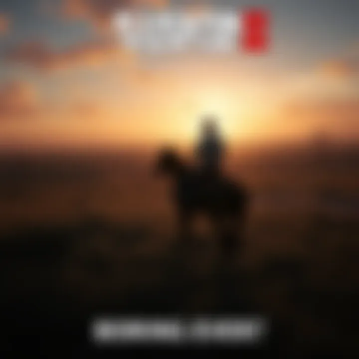 A scene depicting a character riding a horse through a vast open landscape in Red Dead Redemption 2, showcasing the game's graphics and environment.
