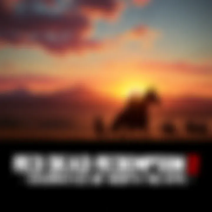 Red Dead Redemption 2 graphic A scenic view of a cowboy on horseback in the open world of Red Dead Redemption 2, with mountains and sunset in the background.