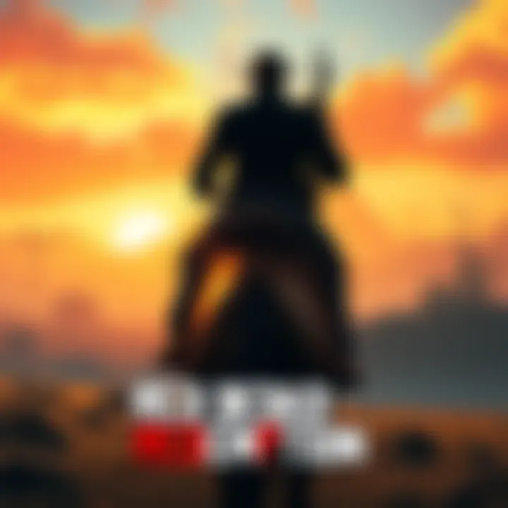 Red Dead Redemption Game Cover A scenic view of the Wild West with a cowboy on horseback, showcasing the game's open world and iconic landscapes.