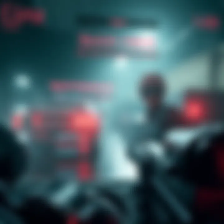 An on-screen view showing red quick-hack options during Kerry's side mission in a video game, illustrating unexpected gameplay mechanics.