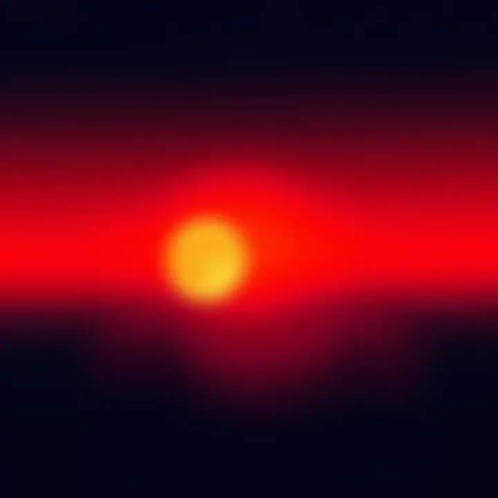 Red Sun and Moon Concept Illustration showing a low red sun next to a bright moon, with a celestial background, symbolizing the theory discussed in the article.