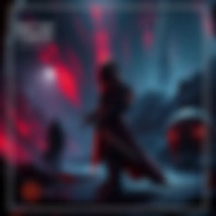 A red veil agent stands in a dark fissure environment, holding a weapon and looking curious, as a player observes from a distance.