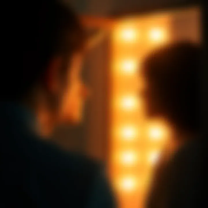 A person looking into a mirror, contemplating their inner thoughts and feelings about honesty and self-deception.