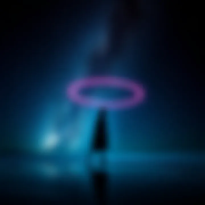 A dark, starry sky with a glowing black cosmic entity fading away, symbolizing loss and emotional change.