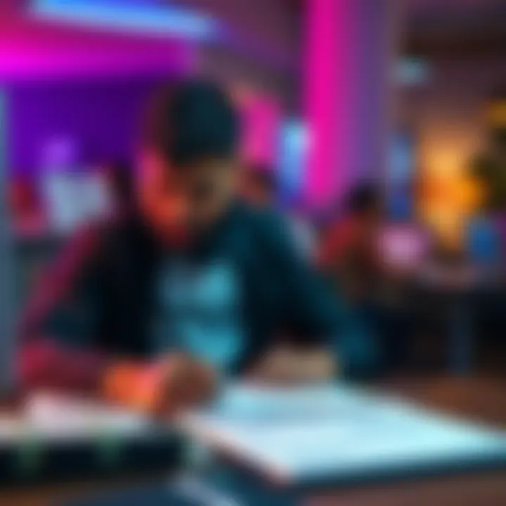 Person filling out a refund form Individual sitting at a desk completing a refund request form with a focused expression