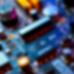 Close-up of a refurbished H610M motherboard showing a bent pin and surrounding components