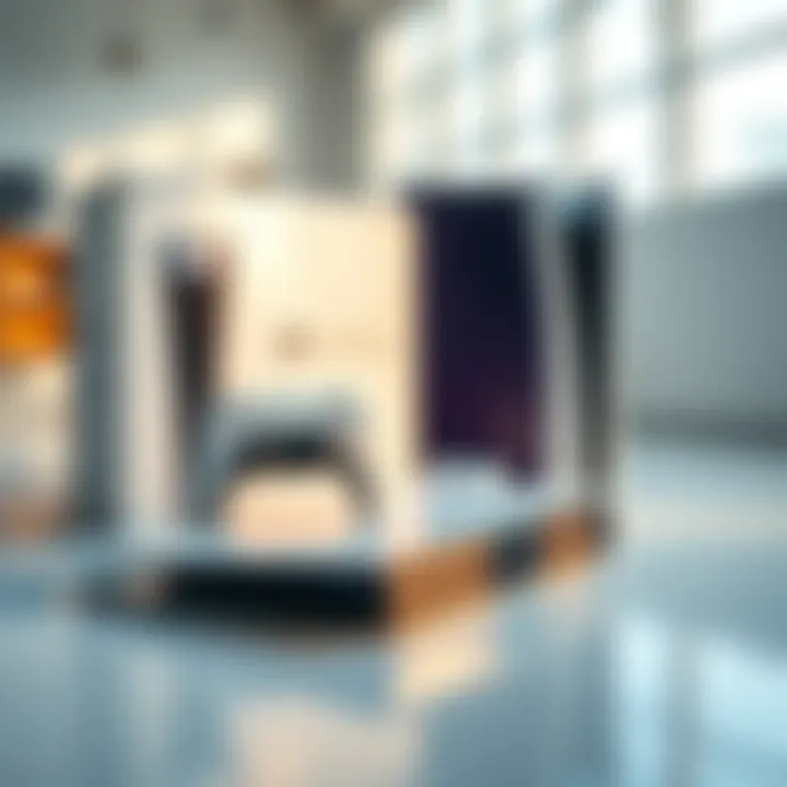 A refurbished PS5 console with a controller, showing signs of previous use, placed next to a brand new PS5 box in a bright setting.