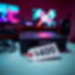 Refurbished Sony Gaming Console A refurbished Sony gaming console on a table with a price tag of $400, illustrating savings over the retail price.