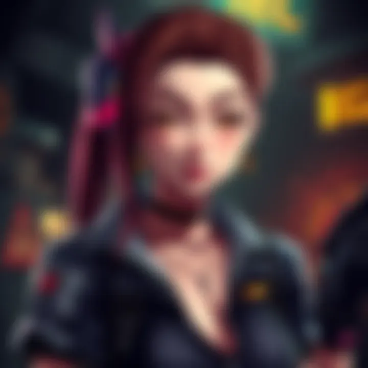 Regina from Dino Crisis with a mix of Caucasian and Asian features, featuring an anime-style design in a gaming environment