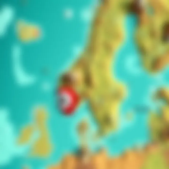 Map showing exploration areas like Norway and England in the latest AC game