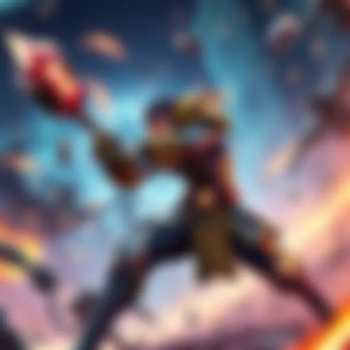 A powerful character swings Rein's hammer, showcasing quick melee strikes with glowing Siphon Gloves and a robust Doomgauntlet, set in a dynamic gaming environment.