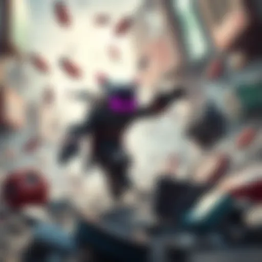 Rein Pin character attempting to move past breakable obstacles in a game environment
