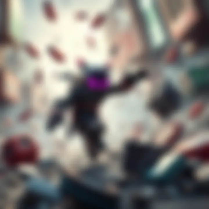 Rein Pin character attempting to move past breakable obstacles in a game environment