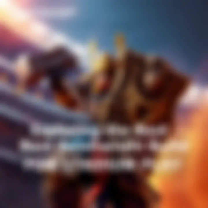 A character resembling a knight in armor holding a large shield and hammer, ready for combat in a stadium setting