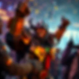 A Reinhardt main joyfully celebrating a gaming achievement with friends, showcasing excitement and camaraderie.