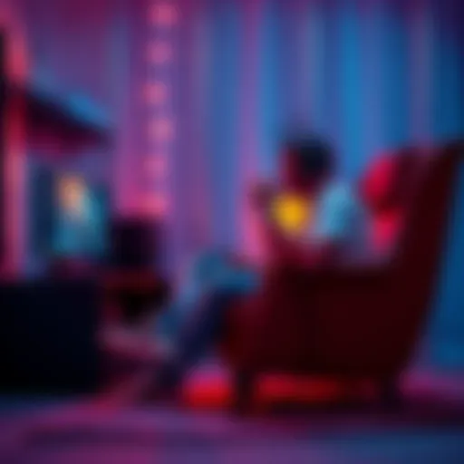 A cozy setup with a gaming console, headphones, and a comfy chair, ideal for chill gaming sessions