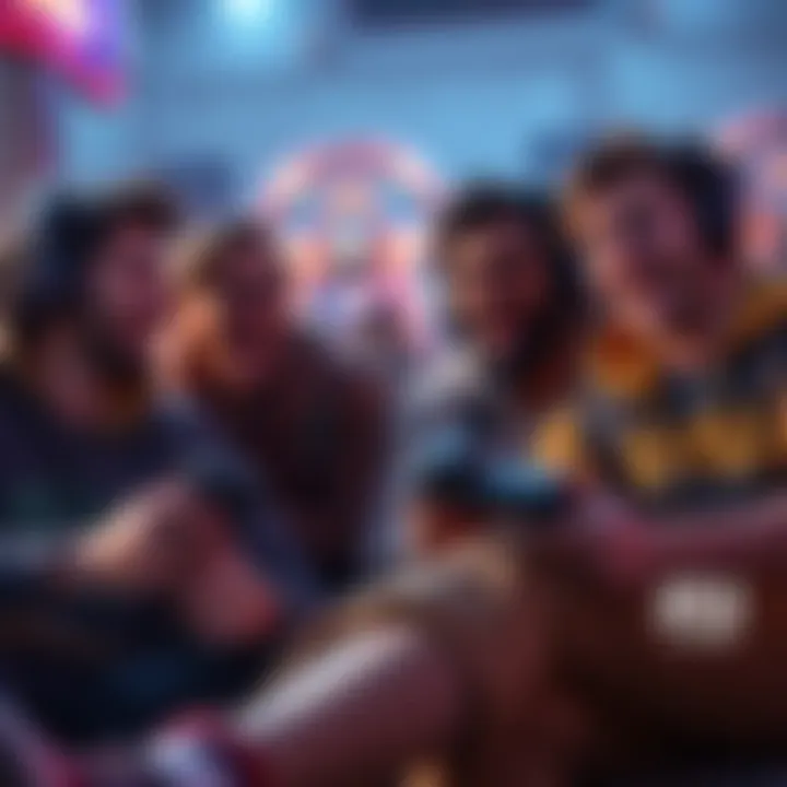 A group of friends enjoying casual gameplay in Apex Legends, experimenting with different legends while laughing and having fun together.