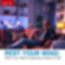 Relaxing while playing QP A person sitting on a couch, smiling and playing the game QP on a console, surrounded by snacks and a cozy atmosphere.