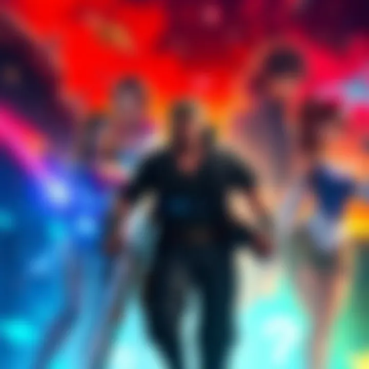 Colorful artwork showcasing character designs and environments for the upcoming game remake.