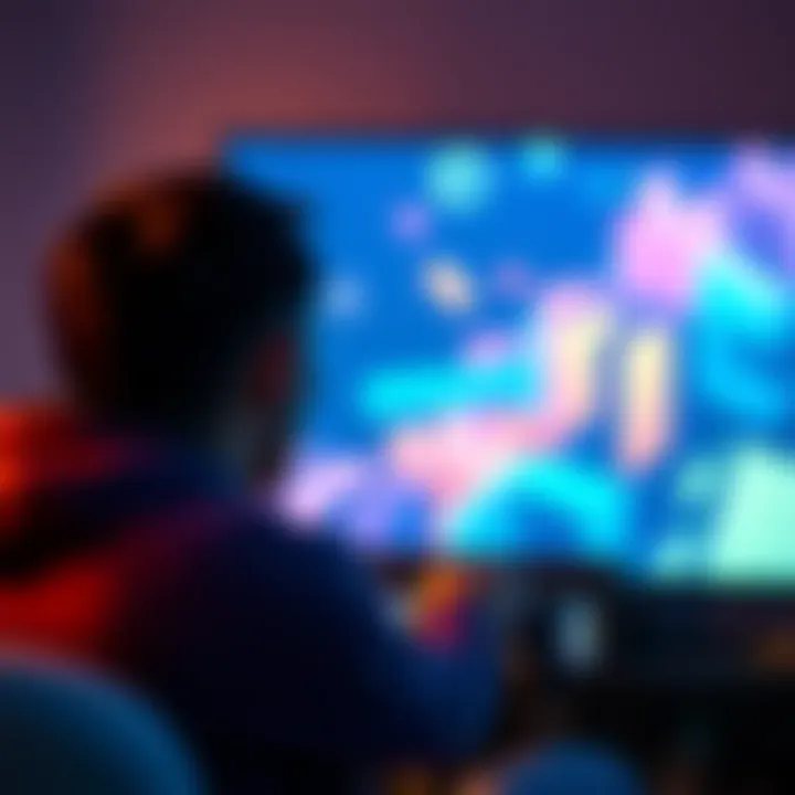 A person looking at a black screen on a remote play device, appearing frustrated while holding a controller