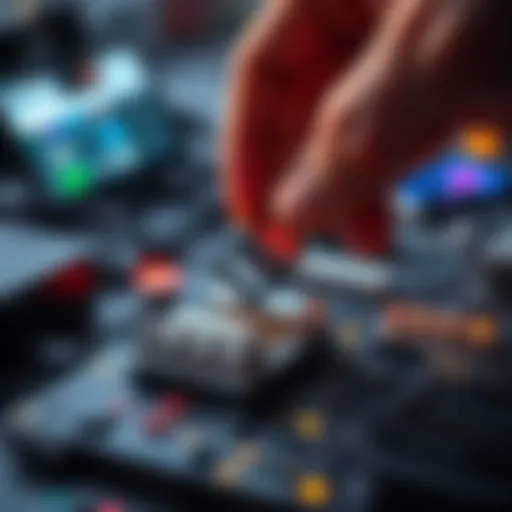 A hand carefully takes out a microSD card from an electronic device, highlighting the importance of data safety.