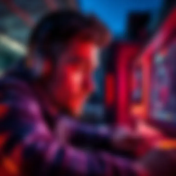 A gamer focused on uninstalling mods from a computer game, looking at the screen with a look of determination