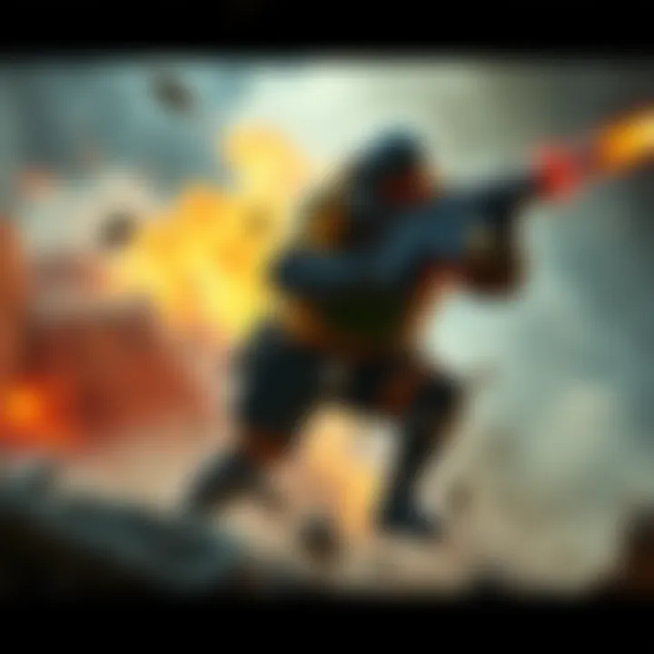 Renegade Weapon in Action A player using the Renegade weapon in a dynamic action scene, showcasing its power and effectiveness against challenges.