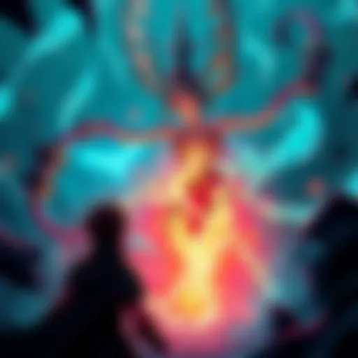 A character prepares to battle Rennala in Elden Ring, showcasing the intense atmosphere of the boss fight with magical elements and a dramatic background.