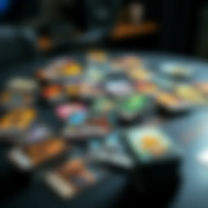 Colorful cards spread out on a table representing Renothal class decks, showcasing variety and randomness