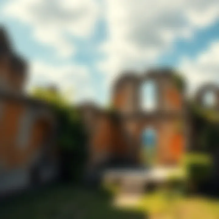 A once neglected ruin now beautifully restored with vibrant colors and greenery, symbolizing positive change and transformation.