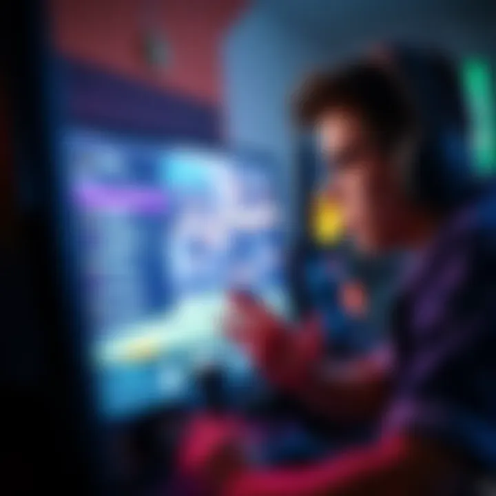 Replay Tactics in Gaming A gamer replays a score on screen while the opponent looks frustrated, showing the impact of replays in online gaming.