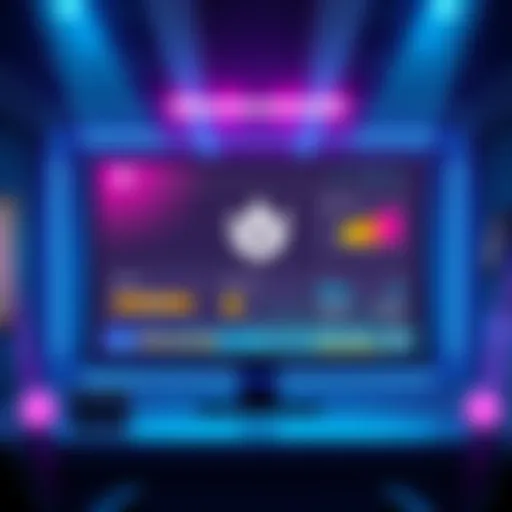 An illustration showing a gaming interface displaying a replay system, with a small studio logo and graphics indicating performance metrics.