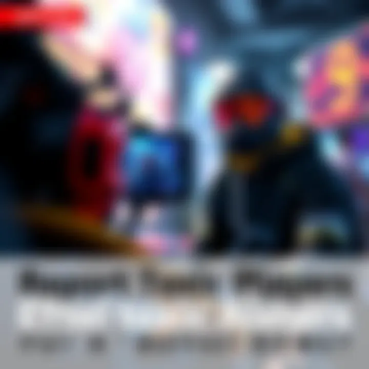 Report Toxic Players A player in a gaming environment reporting toxic behavior through a game interface