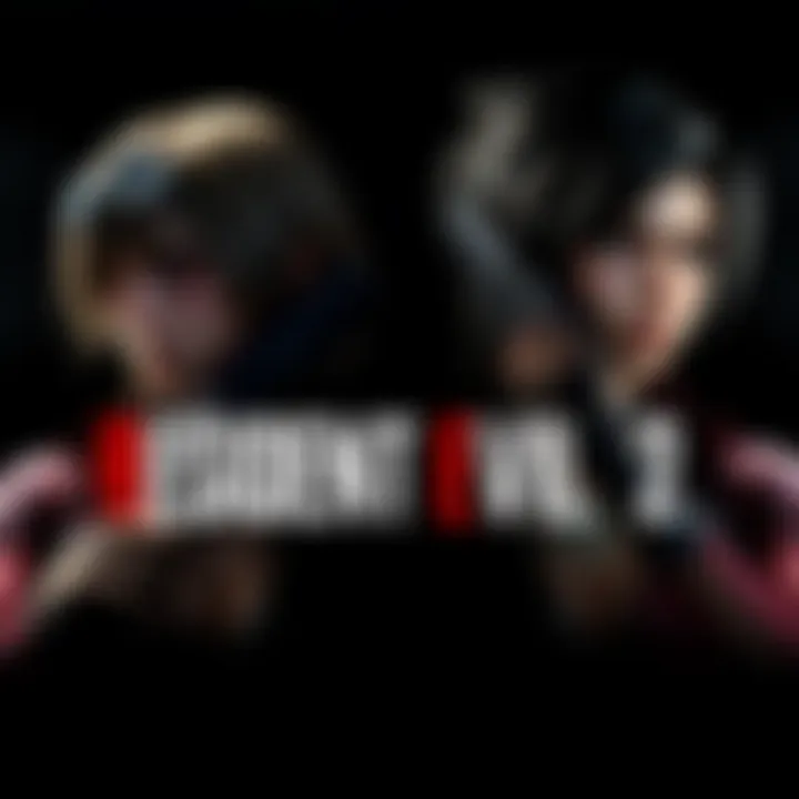 Side-by-side comparison of characters from Resident Evil 2 original and remake with a dark background