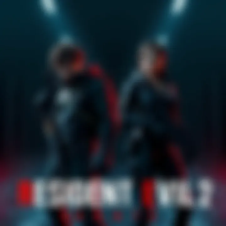 Leon and Claire from Resident Evil 2 Remake stand ready for action in a dark environment, showcasing their contrasting outfits and weapons.